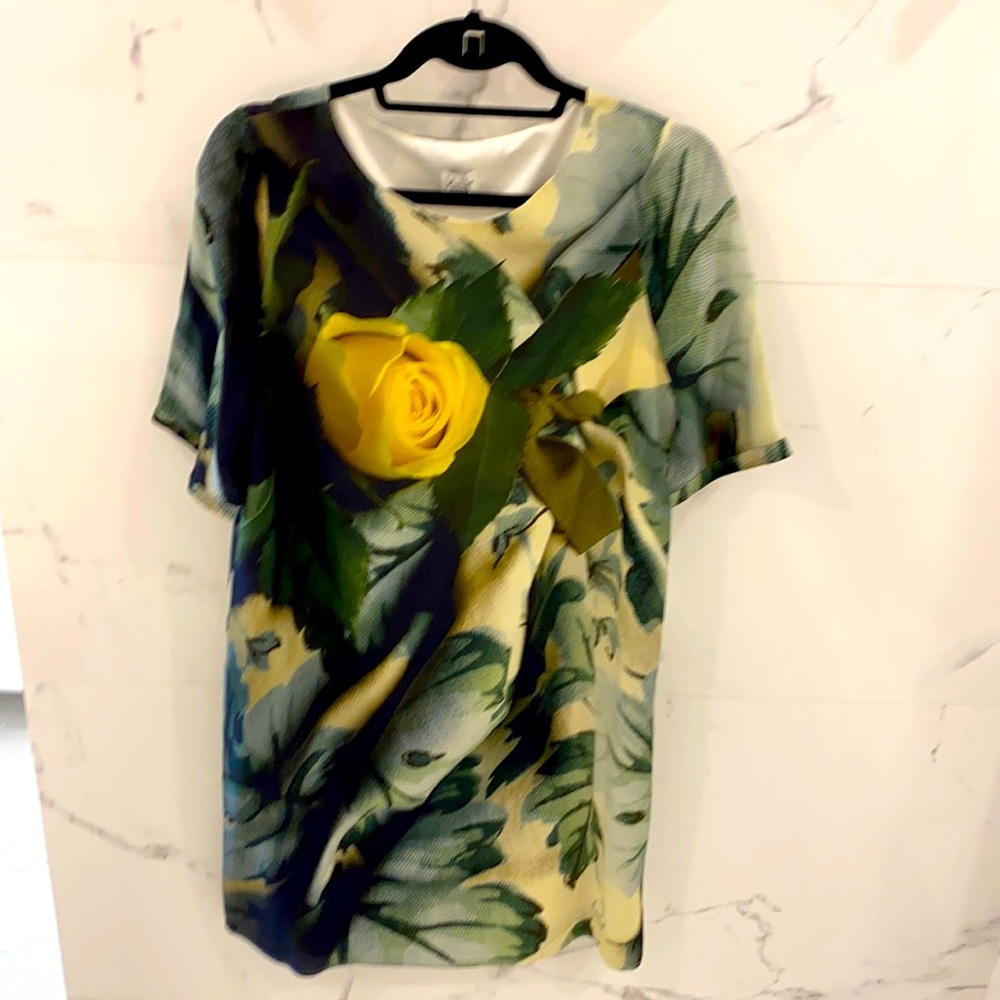 John Lewis Silk Screen Rose Print Dress